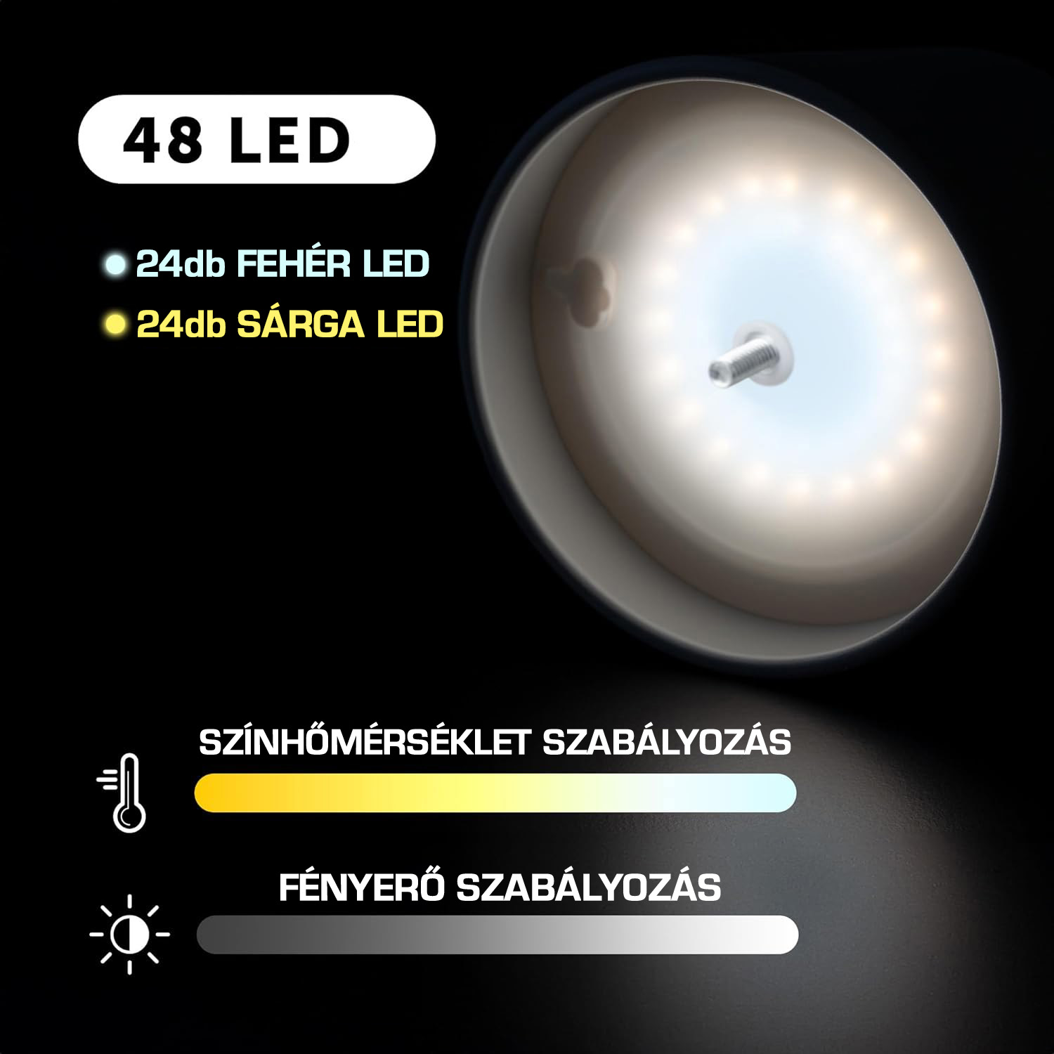 Dörr Manta akkumulátoros palackba helyezhető LED lámpa, fényerő és színhőmérséklet szab., fehér