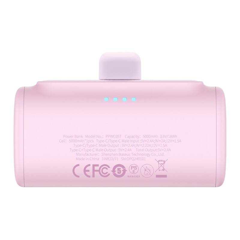 Baseus Compact USB-C 5000mAh  20W Powerbank Pink 