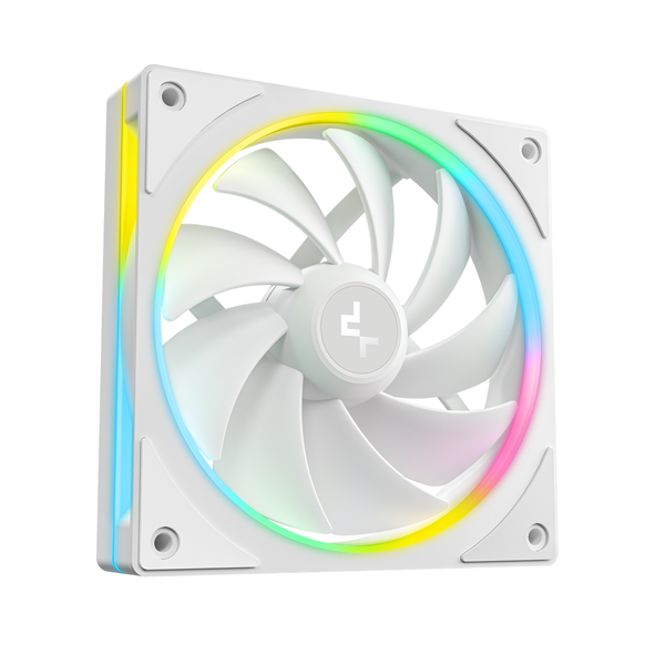DeepCool 12cm   FL12 SE WH (3in1)  28.67dB  max.86,20 m3/h  3x12cm  3pin  hydro bearing ház hűtésre  RGB  PWM Cooler