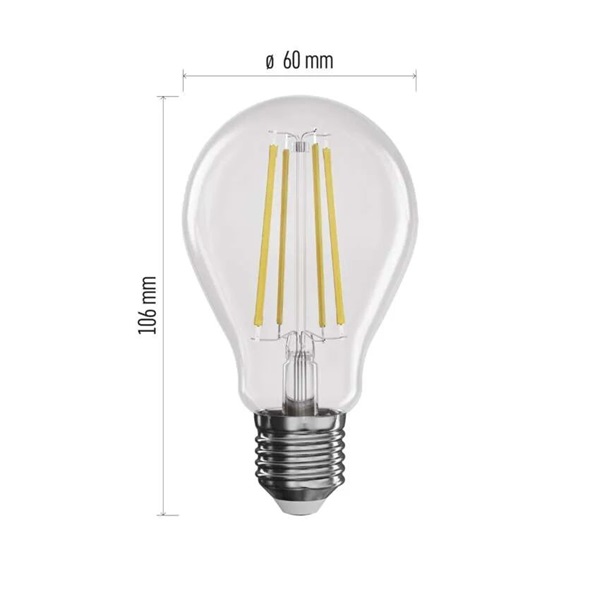 Emos ZF5254D E27/7,5W (75W)/1 055 lm/természetes fehér/dimmelhető Filament A60 LED izzó Emos ZF5254D E27/7,5W (75W)/1 055 lm/természetes fehér/dimmelhető Filament A60 LED izzó