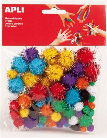 APLI "Creative" Pom-pom, csillogó vegyes színek (13062) APLI "Creative" Pom-pom, csillogó vegyes színek (13062)