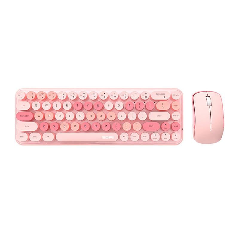 MOFII Bean 2.4G vezeték nélküli billentyűzet + egér készlet pink (SMK-676367AG Pink) MOFII Bean 2.4G vezeték nélküli billentyűzet + egér készlet pink (SMK-676367AG Pink)