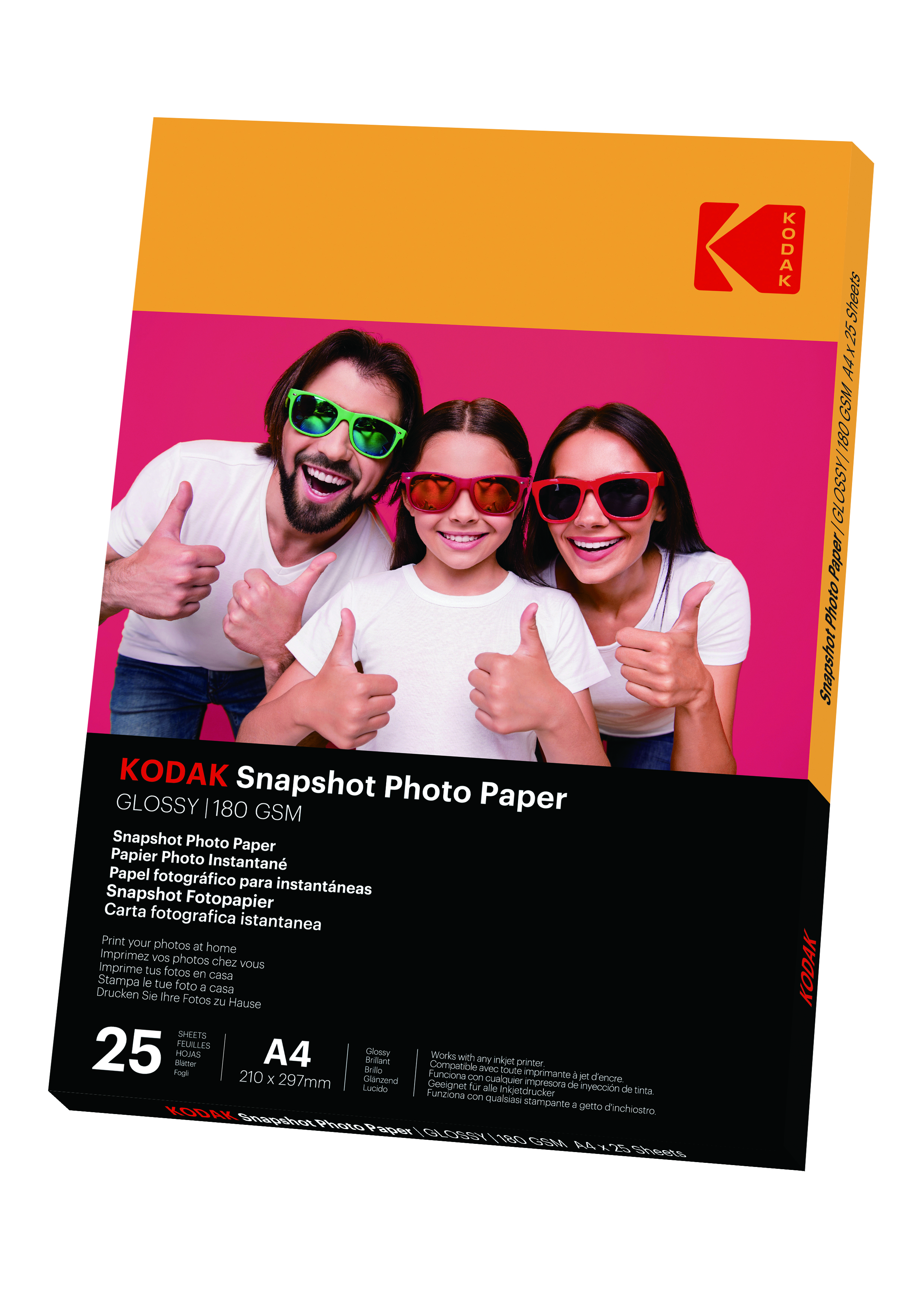 Kodak Snapshot fotópapír, fényes, A4, 21x29,7cm, 180g, 25db