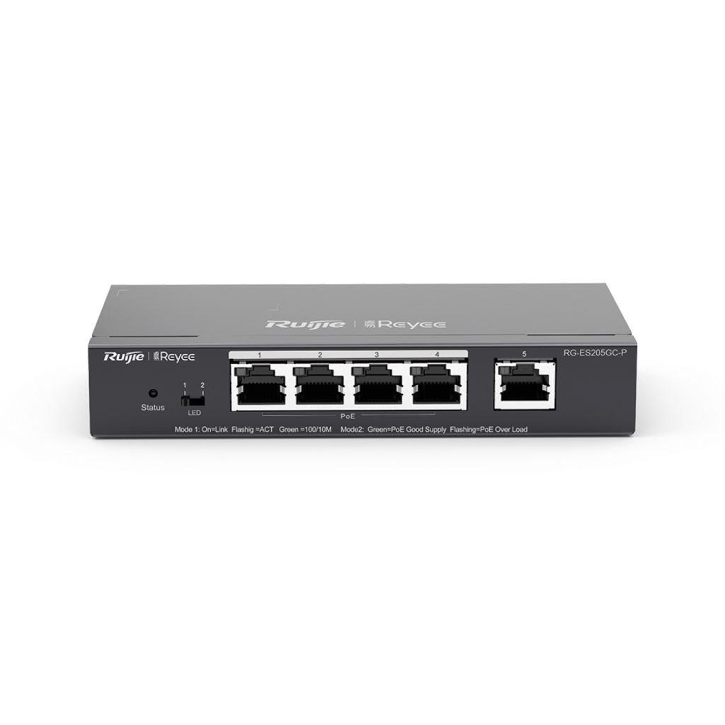 Reyee 5-Port Gigabit Smart POE Switch, 5 Gigabit RJ45 Ports including 4 PoE/POE+ Reyee 5-Port Gigabit Smart POE Switch, 5 Gigabit RJ45 Ports including 4 PoE/POE+