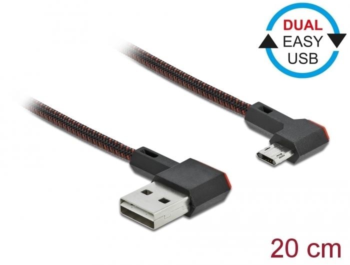 Delock EASY-USB 2.0 kábel A-típusú csatlakozódugó - EASY-USB Micro-B típusú csatlakozódugó, ívelt 0,2m  (85269) Delock EASY-USB 2.0 kábel A-típusú csatlakozódugó - EASY-USB Micro-B típusú csatlakozódugó, ívelt 0,2m  (85269)