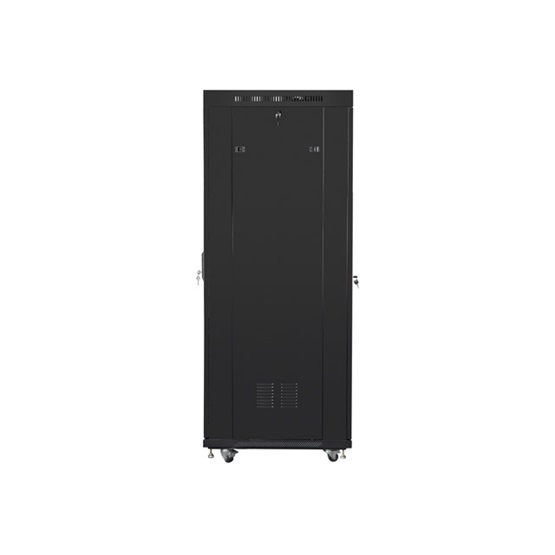 Lanberg 19" szabadon álló rack szekrény 37U/600X800 üvegajtó, lapraszerelt, LCD kijelző, fekete