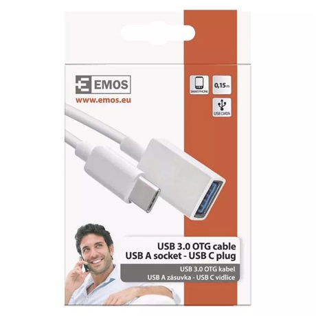 Emos SM7054 ADAT OTG KÁBEL USB-A 3.0 / USB-C 3.0