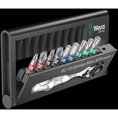 Wera Bit-Check 10 Zyklop Mini BiTorsion 1 05057418001 Bit készlet 10 részes Kereszthornyú Phillips, Kereszthornyú Pozidriv, TORX, Belső hatlap ... Wera Bit-Check 10 Zyklop Mini BiTorsion 1 05057418001 Bit készlet 10 részes Kereszthornyú Phillips, Kereszthornyú Pozidriv, TORX, Belső hatlap ...