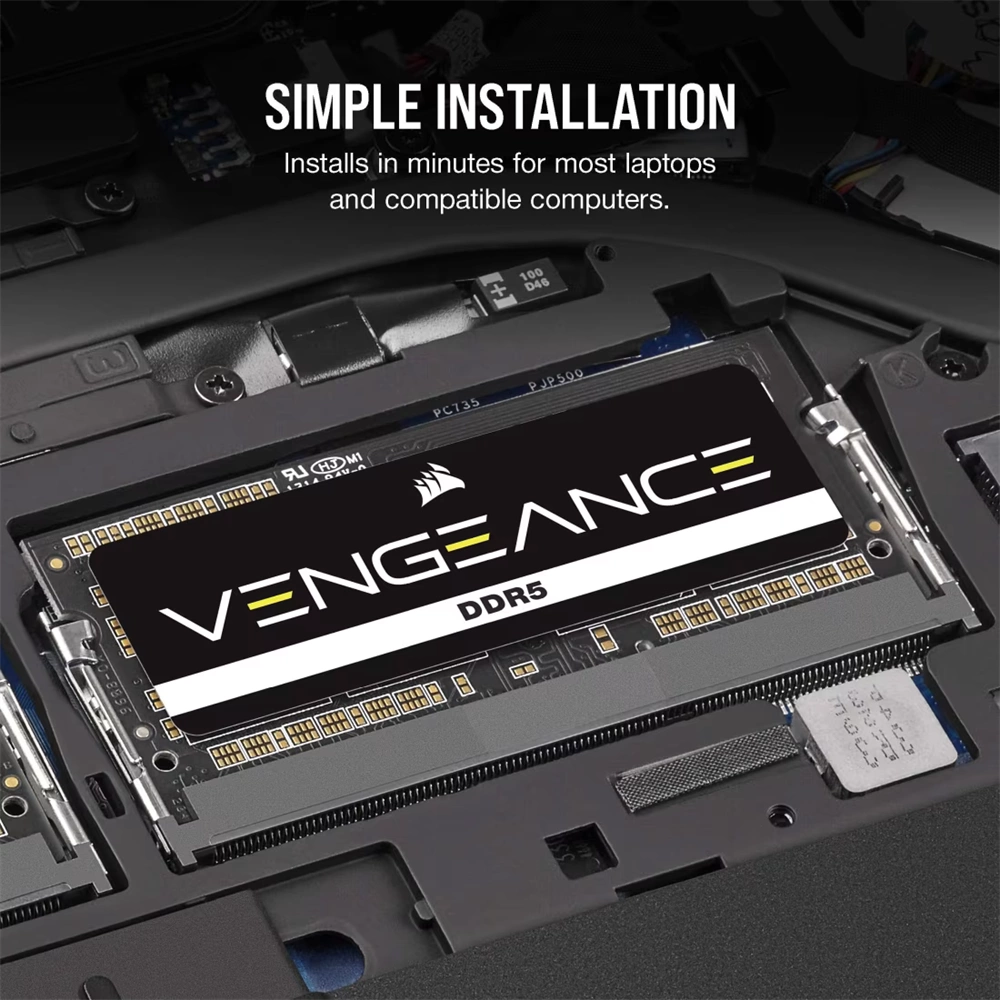 Corsair 32GB DDR5 5200MHz SODIMM Vengeance Memória Fekete