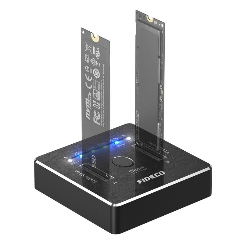 FIDECO M2288 Dokkoló/Klonáló Állomás SSD M.2 NVMe/SATA 20Gbps