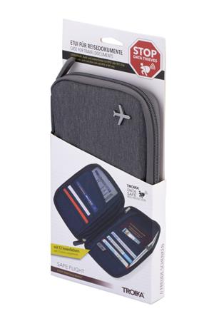 TROIKA Safe flight utazáshoz RFID védelemmel Dokumentumtároló Szürke