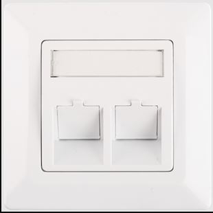 Nikomax Fali aljzat kerettel, 80x80mm, 2 portos, fehér