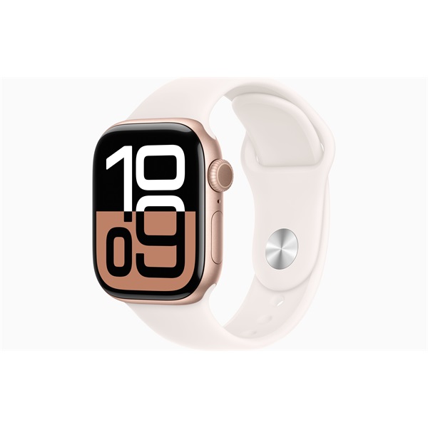 Apple Watch S10 GPS (42mm) rozéarany alumínium tok, lágy rózsaszín sportszíj (S/M) okosóra Apple Watch S10 GPS (42mm) rozéarany alumínium tok, lágy rózsaszín sportszíj (S/M) okosóra