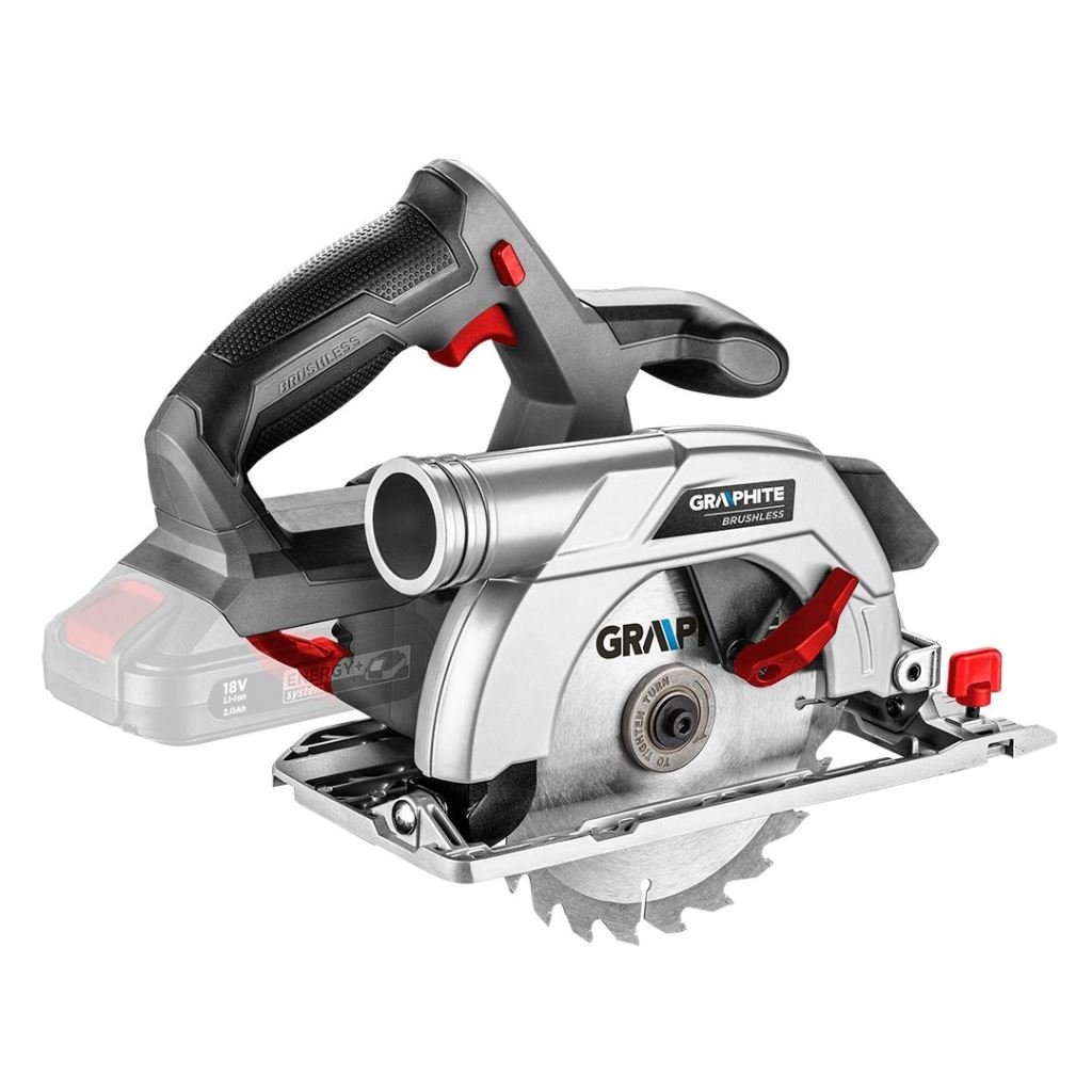 Graphite 58G023 akkus szénkefementes körfűrész Energy+ 18V, 165x20mm, akku nélkül
