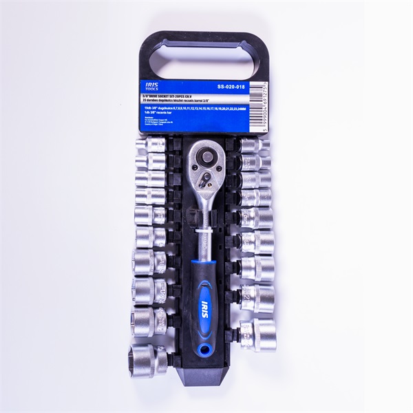 IRIS TOOLS SS-020-018 20 darabos dugókulcs készlet racsnis karral 3/8" IRIS TOOLS SS-020-018 20 darabos dugókulcs készlet racsnis karral 3/8"