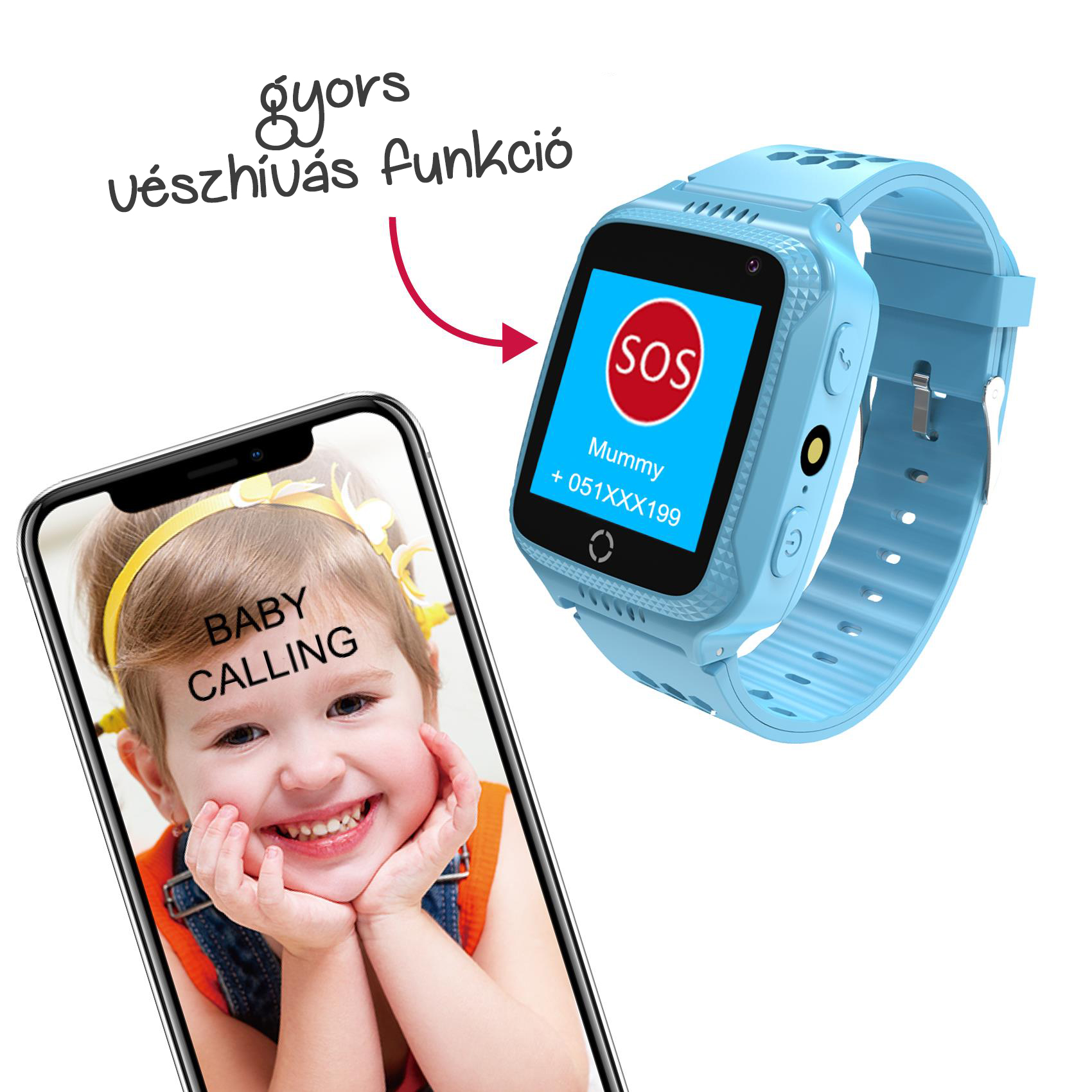 Celly Kidswatch okosóra gyerekeknek, víz és porálló, GPS, alvásfigyelő