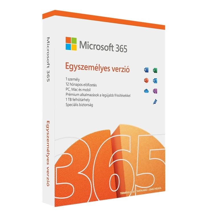 Microsoft 365 Egyszemélyes verzió HUN EuroZone Subscr 1YR Medialess (QQ2-01426)