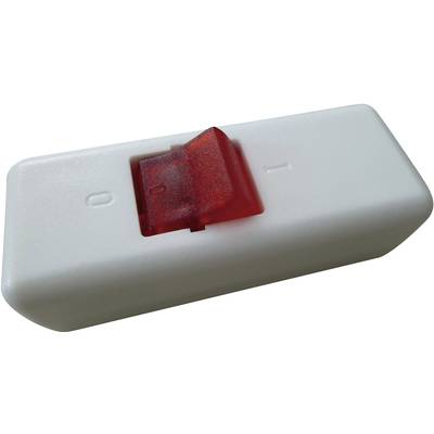 interBär világítós 2 pólusú zsinórkapcsoló, 10 A 250 V/AC, fehér (piros)