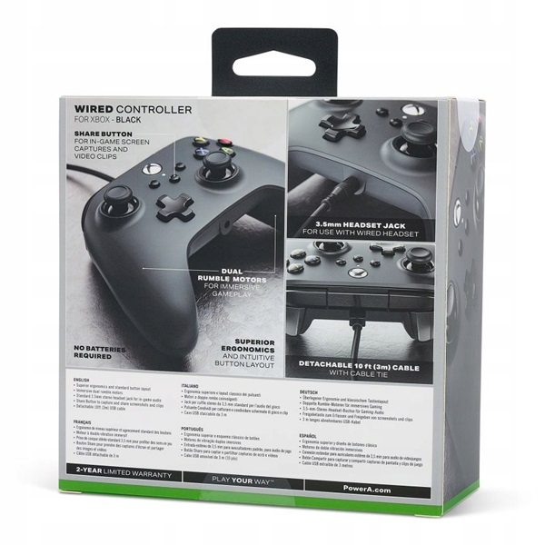 PowerA Xbox Series X|S / Xbox One vezetékes fekete kontroller