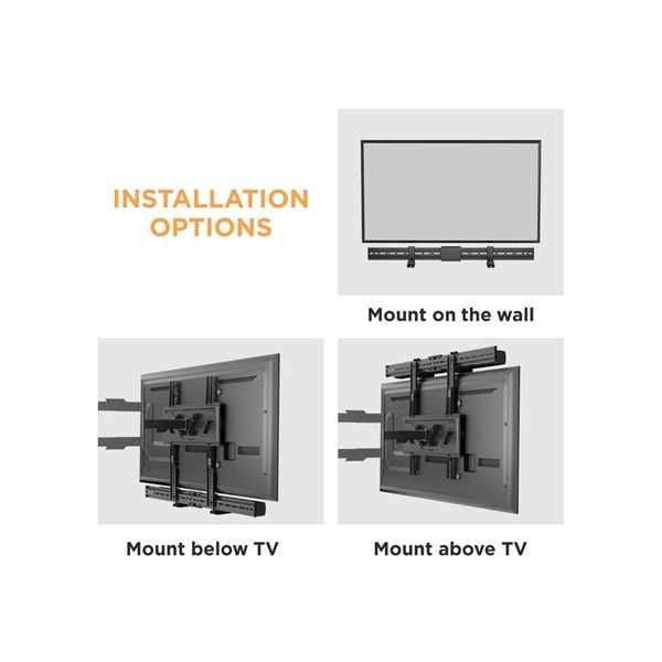 Equip   650895  Támogatott szélesség: 86-155mm rezgés csökkentés Soundbar fali konzol  fekete 