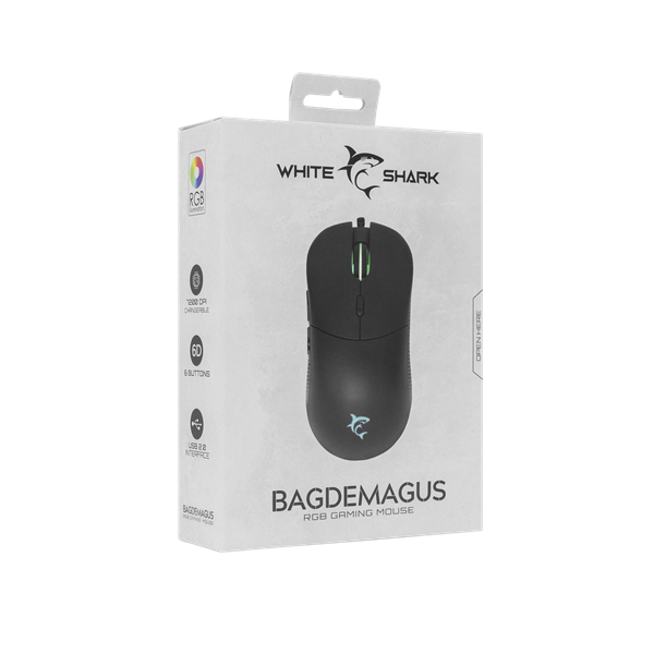 White Shark BAGDEMAGUS-B GM-5010B gamer egér fekete 
