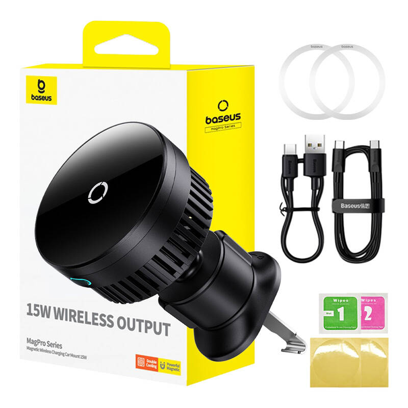 Magnetic Car Phone Holder Baseus MagPro 15W (black) Magnetic Car Phone Holder Baseus MagPro 15W (black)