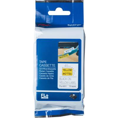 Feliratozó szalag, laminált kábel etikettek Brother FLe-6511 Szalagszín: Sárga Szövegszín: Fekete