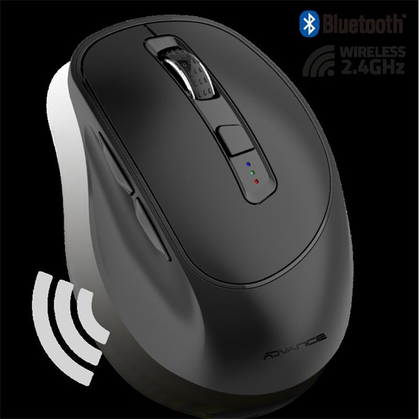 Advance ERGOFIT 4800 DPI ergonomikus Egér vezeték nélküli fekete Advance ERGOFIT 4800 DPI ergonomikus Egér vezeték nélküli fekete
