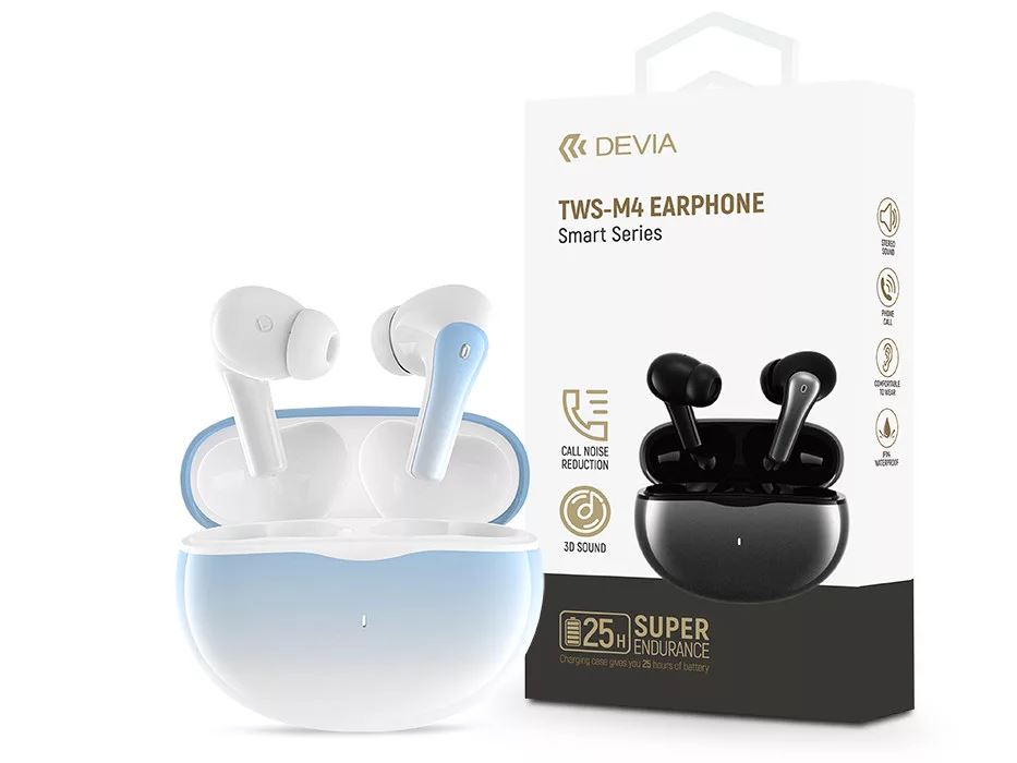 Devia TWS-M4 Smart Series True Wireless Bluetooth fülhallgató kék-fehér (ST386480) Devia TWS-M4 Smart Series True Wireless Bluetooth fülhallgató kék-fehér (ST386480)