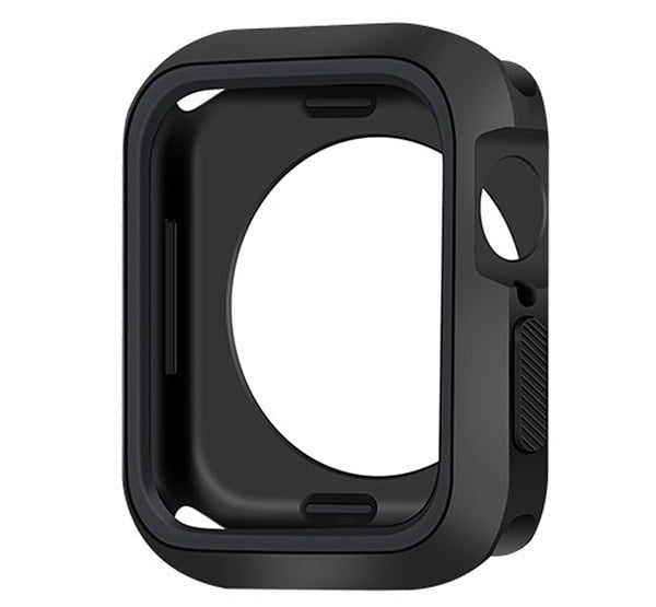 Szilikon keret (ütésálló) FEKETE [Apple Watch Series SE 44mm]
