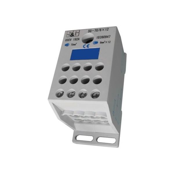 Tracon FLE-25 sínre szerelhető/ szürke/ 2×25mm2 / 2×25mm2/ 400VAC/ 101A főáramköri leágazó kapocs Tracon FLE-25 sínre szerelhető/ szürke/ 2×25mm2 / 2×25mm2/ 400VAC/ 101A főáramköri leágazó kapocs
