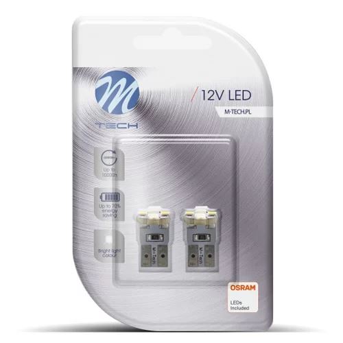 M-Tech T10 LED P 4x3528 SMD fehér pár (72LB069W)