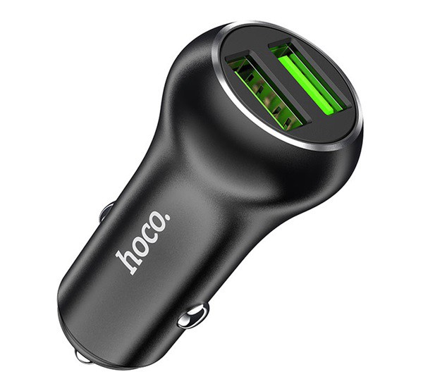 HOCO Z37 autós töltő 2 USB aljzat (5V / 3000mA, 36W, gyorstöltés támogatás, QC3.0) FEKETE (Z37_B) HOCO Z37 autós töltő 2 USB aljzat (5V / 3000mA, 36W, gyorstöltés támogatás, QC3.0) FEKETE (Z37_B)