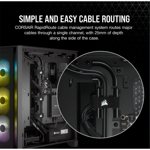 CORSAIR iCUE 4000X RGB számítógépház Fekete