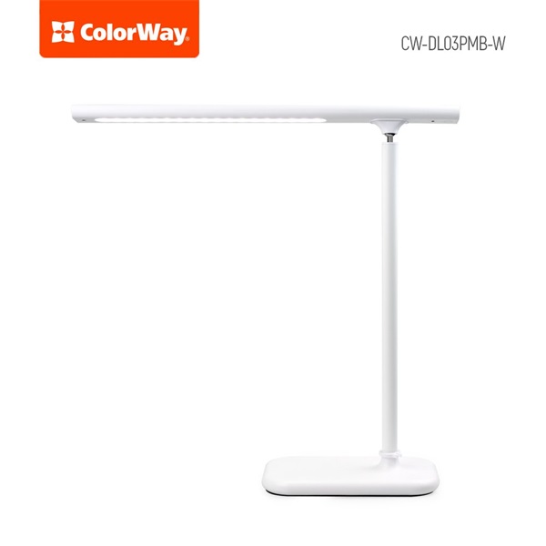 COLORWAY CW-DL03PMB-W Asztali LED lámpa beépített akkumulátor forgatható 252 lm Fehér  