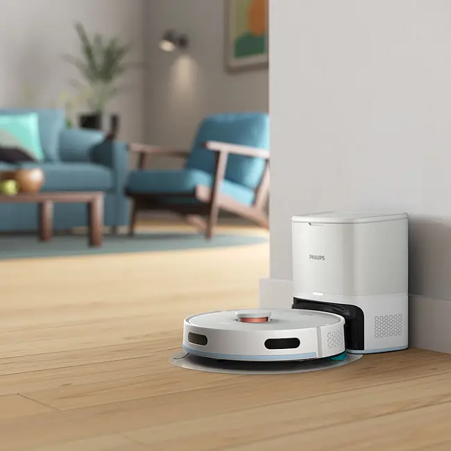 Philips HomeRun 2000 Aqua XU2100/25  dokkoló- és ürítőállomással robotporszívó és -felmosó