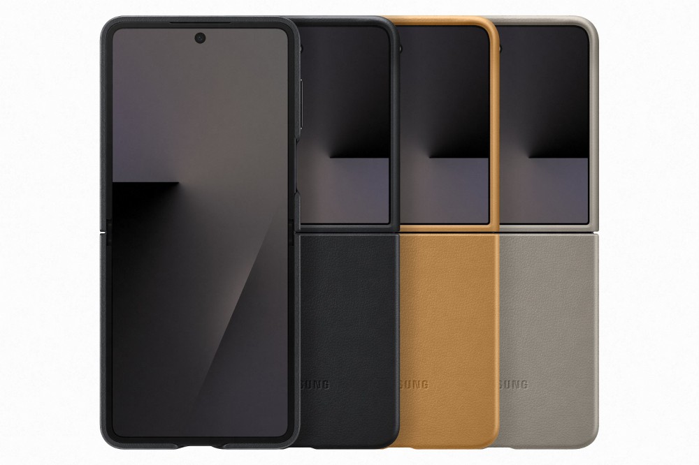 Samsung Flip 7 bőr hátlap, barna