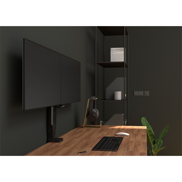 MULTIBRACKETS  2 képernyős M Deskmount Slim Basic Dual  17-27" max.VESA: 200x200 mm  6 kg Asztali konzol
