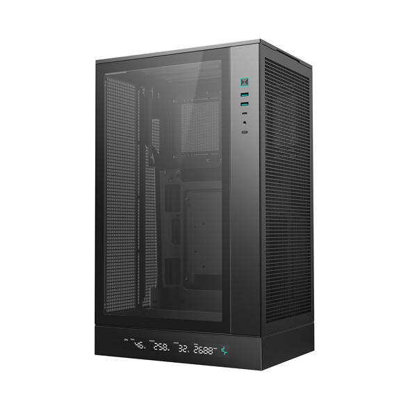 DeepCool CH270 DIGITAL  Mini-ITX/Micro-ATX (BTF) 2xUSB3.0 Type-C Számítógépház    Fekete