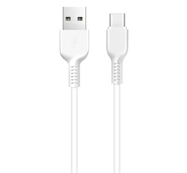HOCO X20 adatkábel és töltő (USB - Type-C, gyorstöltés támogatás, 300cm, törésgátló) FEHÉR (X20_TYPE-C_3M_W)