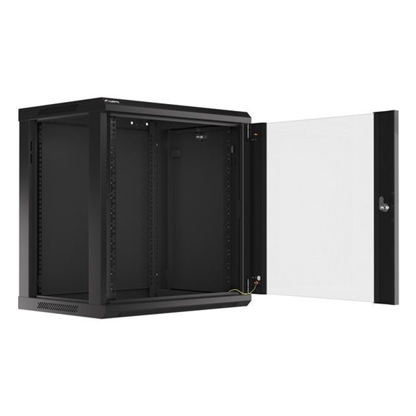 Lanberg 12U 19" fali rack szekrény 600x450mm fekete (WF01-6412-10B)