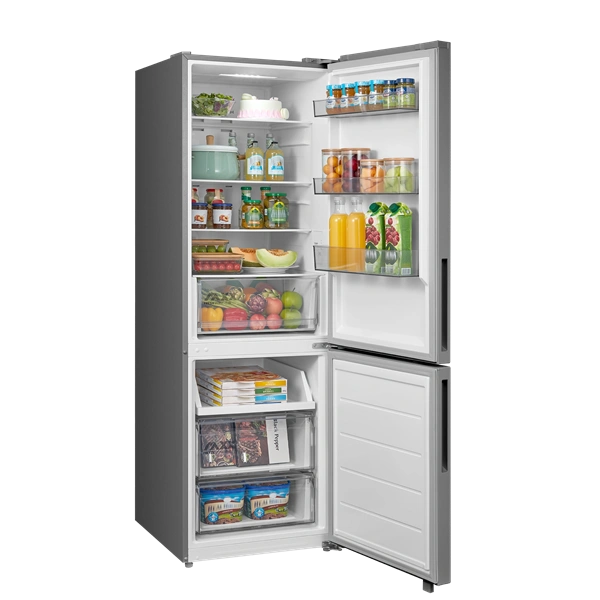 Midea MDRB548MME46 Space master Hűtő: 271L  Fagyasztó:130L alulfagyasztós hűtőszekrény Inox