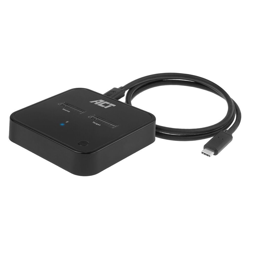 ACT AC1502 M.2 NVMe/PCIe dual SSD Docking Clone Station USB-C 3.2 Gen2 Fekete ACT AC1502 M.2 NVMe/PCIe dual SSD Docking Clone Station USB-C 3.2 Gen2 Fekete