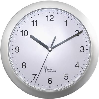 Analóg rádiójel vezérelt falióra, O 25 cm, ezüst Analóg rádiójel vezérelt falióra, O 25 cm, ezüst