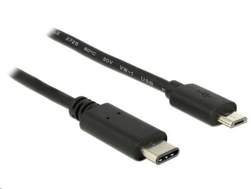 Delock 83333 USB Type-C 2.0 > USB 2.0 Micro-B kábel, 0,5 m fekete Delock 83333 USB Type-C 2.0 > USB 2.0 Micro-B kábel, 0,5 m fekete