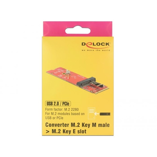 Delock 63343 M.2 M apa - M.2 E USB és PCIe modulokhoz átalakító