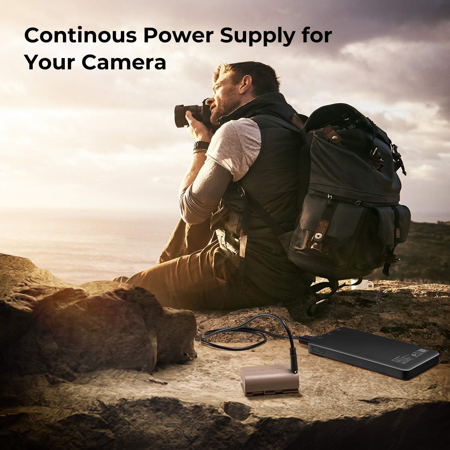 K&F Concept LP-E6NH akkumulátor 2250mAh, USB-C csatlakozóval