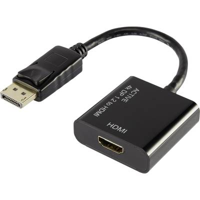 DisplayPort - HDMI átalakító adapter, 1x DisplayPort dugó - 1x HDMI aljzat, aranyozott, fekete, Renkforce DisplayPort - HDMI átalakító adapter, 1x DisplayPort dugó - 1x HDMI aljzat, aranyozott, fekete, Renkforce