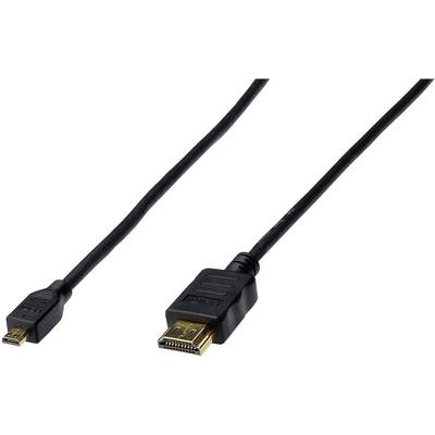 HDMI TV, Monitor csatlakozókábel, 1 x HDMI dugó - 1 x mikro HDMI dugó, 1 m, fekete, Digitus HDMI TV, Monitor csatlakozókábel, 1 x HDMI dugó - 1 x mikro HDMI dugó, 1 m, fekete, Digitus