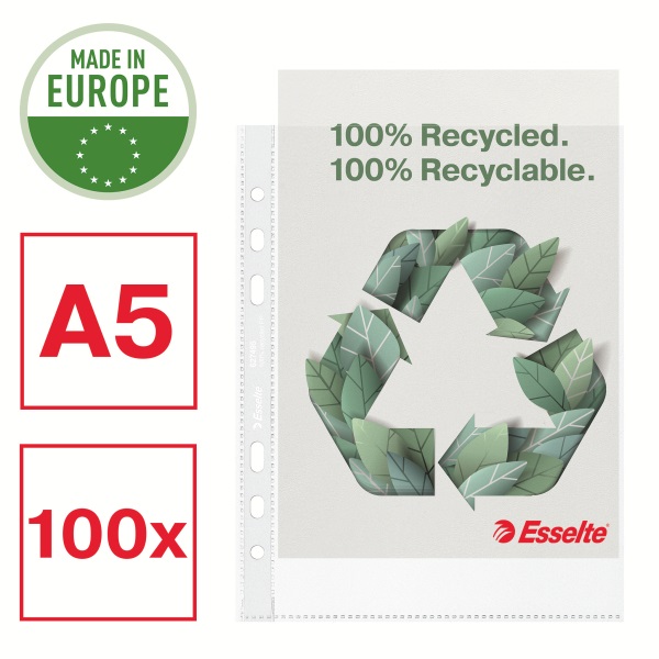 Esselte Recycled A5 narancsos 100db lefűzhető genotherm